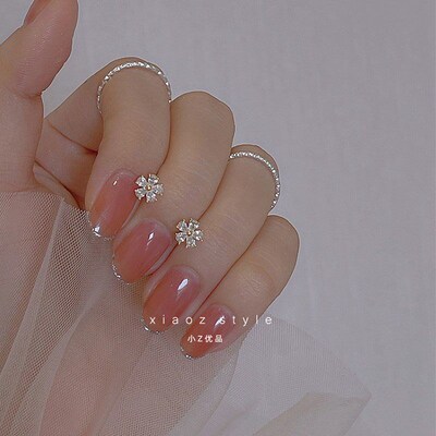 Zircon Mini Flower Studs Simple and Compact Sleep Without Ta