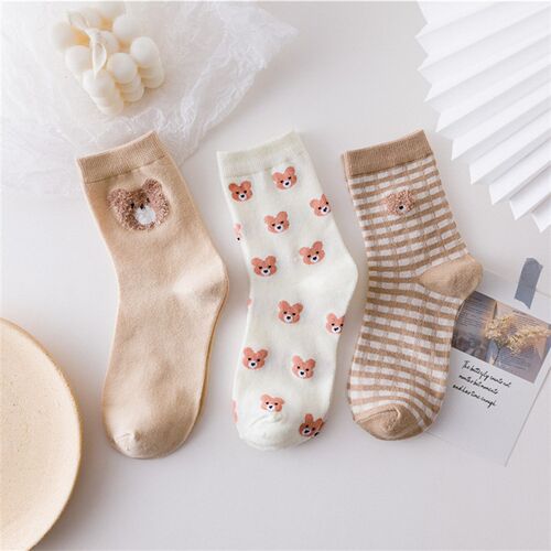 Spring, Autumn and Winter Womens Cotton Tie Socks Fashion B