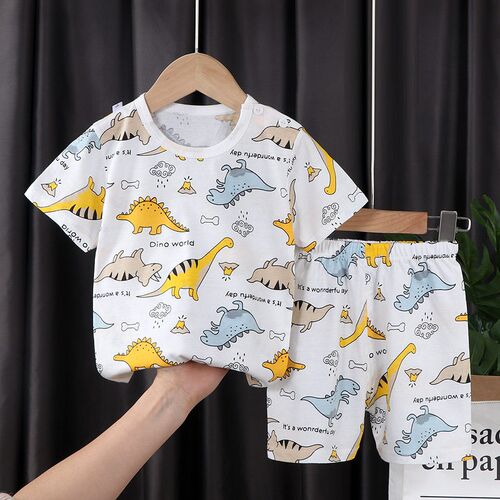 Childrens Pijamas Sleepwear Cotton Boys Suit Baby Summer Sh