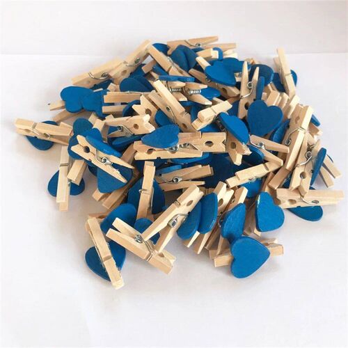 2023 New 50Pcs/Set Wooden Clips Love Heart Pegs Clothespin D