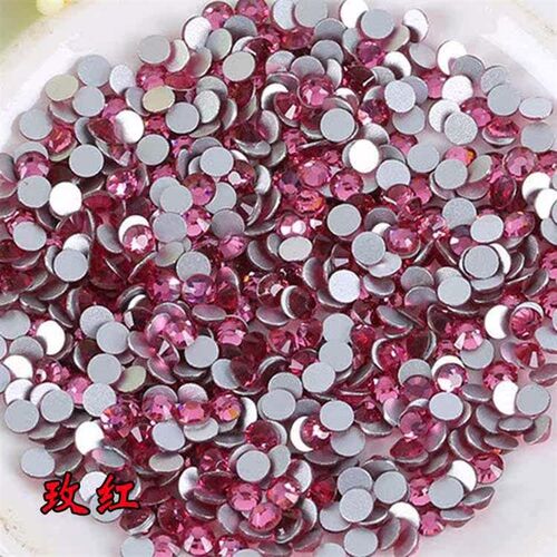 Crystal Glass Flat Diamond Rhinestone Round Nail Drill DIY N