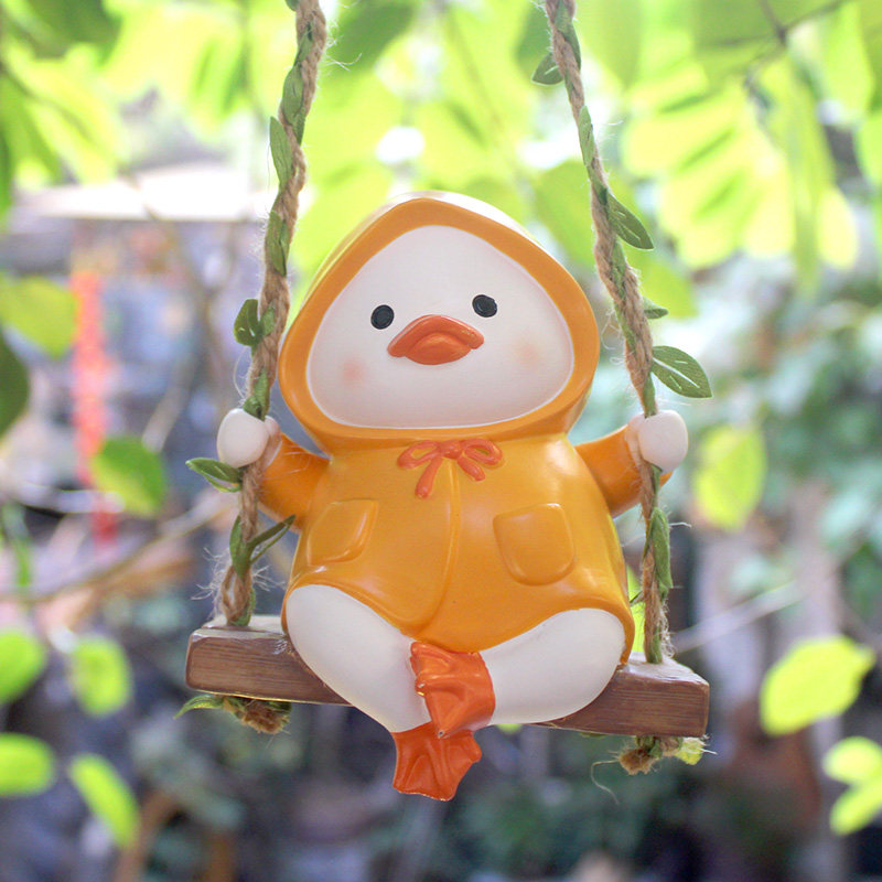 创意动物可爱鸭子荡秋千装饰品摆件庭院花园阳台吊件壁挂民宿造景,家居饰品,户外/庭院摆件,淘宝优惠券,粉丝福利购,淘宝优惠卷