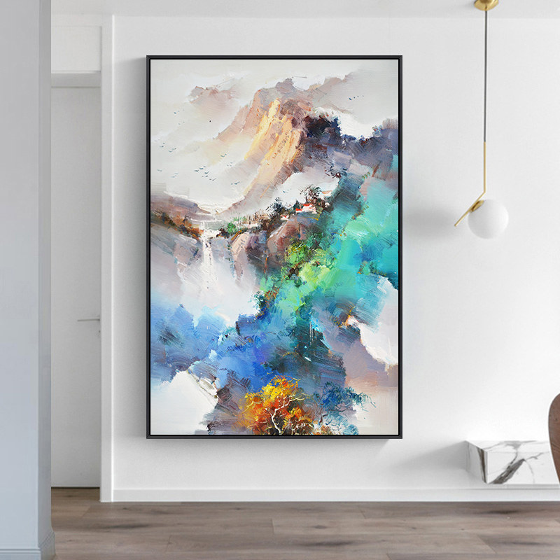 巨幅客厅玄关装饰画竖版大气沙发背景墙挂画现代抽象卧室床头壁画,家居饰品,现代装饰画,淘宝优惠券,粉丝福利购,淘宝优惠卷