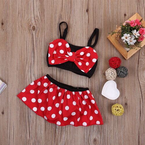 Baby Girl Bikini Set Swimwear Bownot Dot BIkini set Strappy