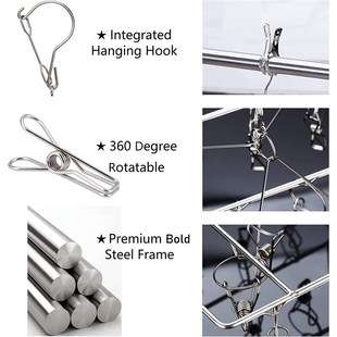Stainless steel clothes rack with 36 clips用于晾干内衣,袜子