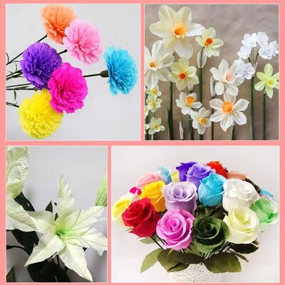 50x250cm Colored Crepe Paper Roll Origami Crinkled Crepe Pap