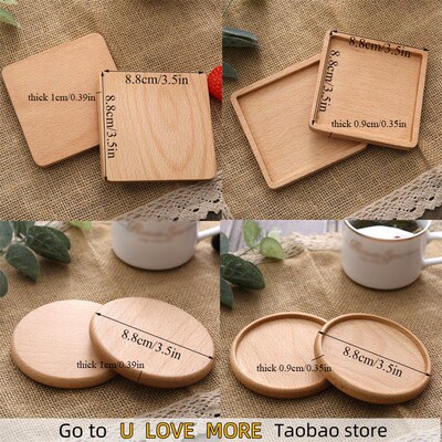 Durable Wood Coasters Placemats Round Heat Resistant Drink