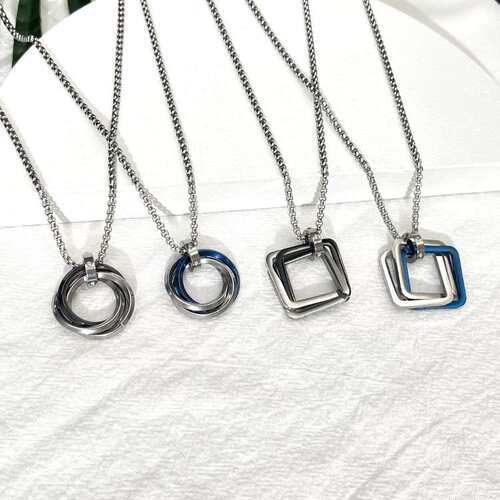 Fashion Three Ring Titanium Steel Pendant Interlocking Hip H