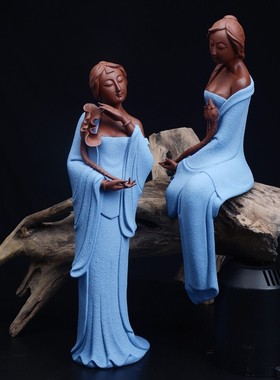 新款精品仿古陶瓷仕女摆件古典美女纯手工家居客厅送礼摆件装饰品