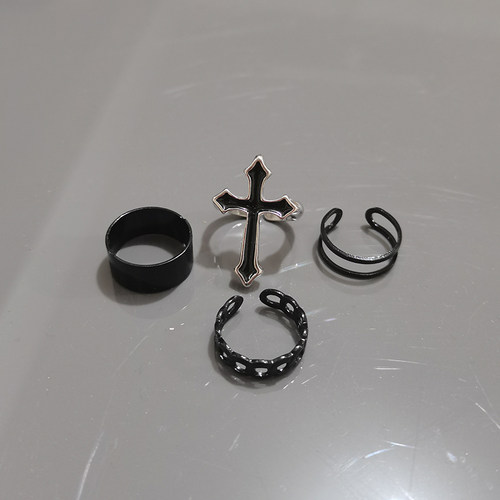 Fashion Women Ring Set Punk Cool Anillos Vintage Simple Blac