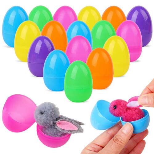 24/48Pcs Cute Easter Egg with Rabbit Figure for Kids Easter