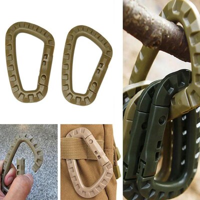 4Pcs Tactical Carabiner Set Plastic Steel Quick Hook Webbing