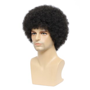 BCHR Afro Kinkly Curly Wigs Synthetic Wig for Black Men Natu