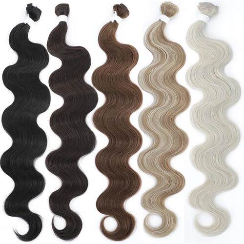 Colorful Body Wave Hair Bundles 613 Piano Blonde Natural Syn