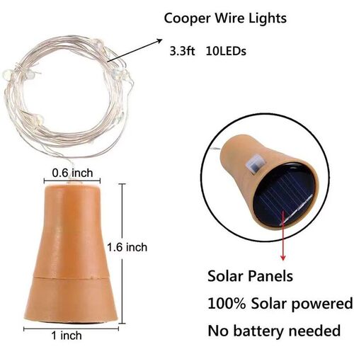 Solar 10LED 15LED 20LED Wine Bottle Lights Cork Shape Fairy