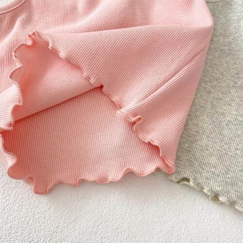 Cute Baby Girls Clothing Set Summer Cotton Ribbed Strap Shir