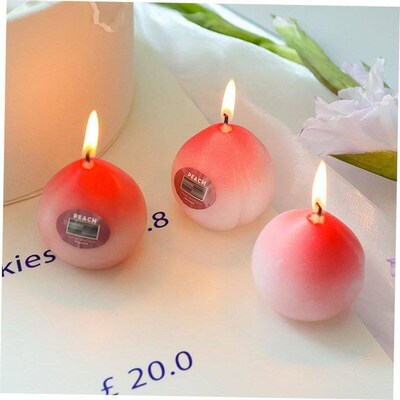 1pc Cute Peach Aromatic Candle Fruit Soy Wax Aromatherapy 1