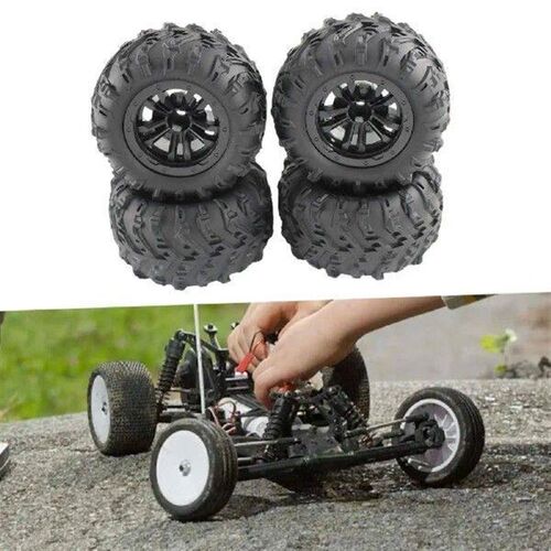 4 Pieces RC Car Rubber Tires, Wheel Tires Set Replace Parts