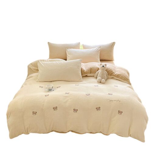 Fleece-lined Thickened Four-piece Flannel Bed Sheet Quilt ve