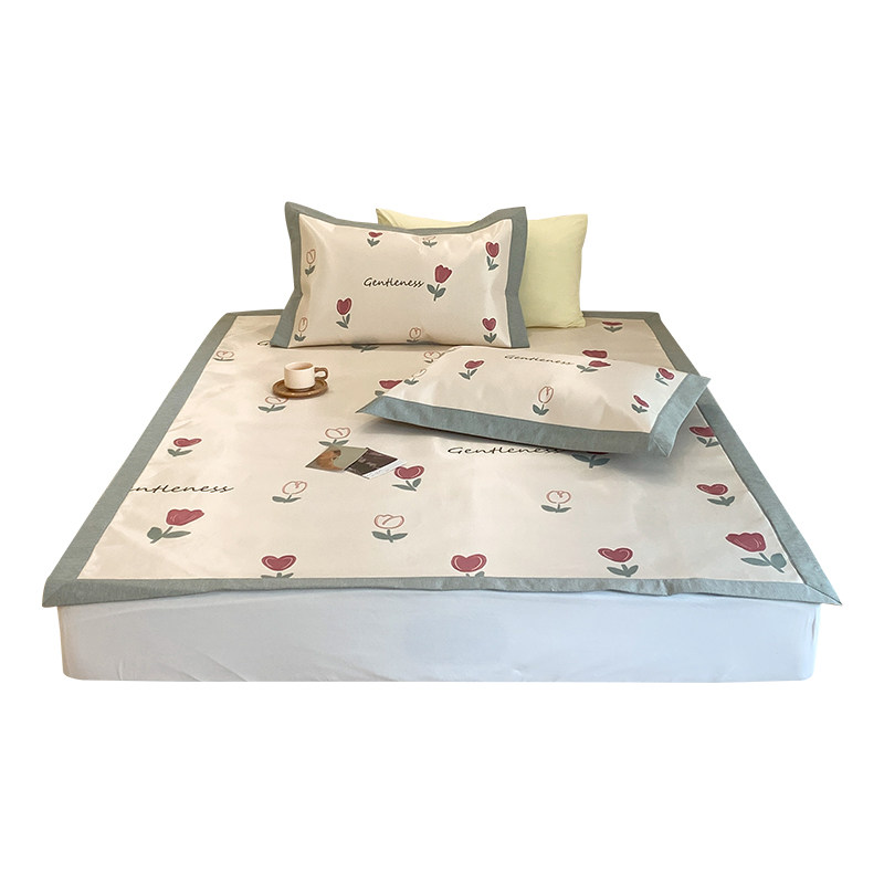 小清新夏季冰丝凉席三件可水洗数码印花1.5米单人空调软席1.8,床上用品,冰丝席,淘宝优惠券,粉丝福利购,淘宝优惠卷