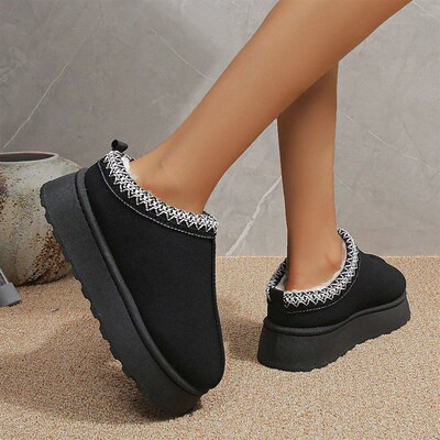 New Ankle Flats Platform Women Snow Boots Suede Plush Warm W