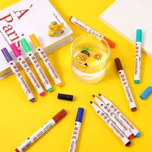 8/12 Colors Magical Water Floating Student Painting Brush  W