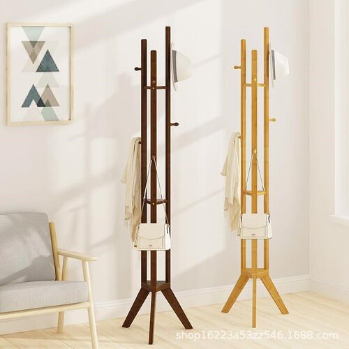 Coat rack floor bedroom simple solid wood modern hangers