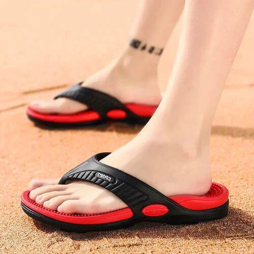 Massage Flip Flops for Men Summer Breathable Beach Shoes San