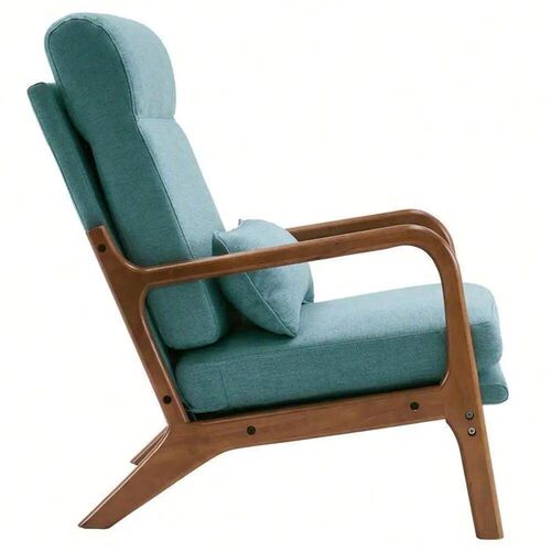 Solid Wood Accent Chair Single Sofa Upholstered Lounge Armch