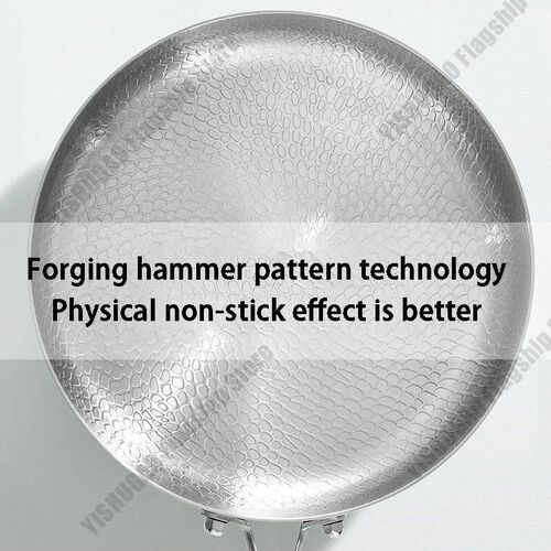 Titanium Stainless steel Frying pan Non-stick wok Egg steak