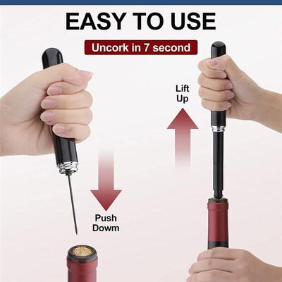 Upgrade Pocket Air Pump Wine Bottle Opener Safety Portable A