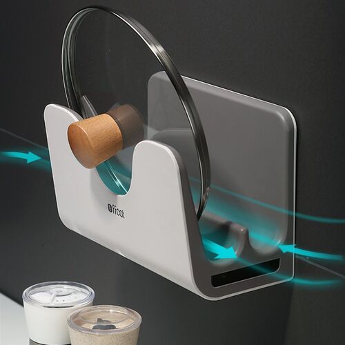 Wall Mounted Pan Cover Rack Shelf for Chopping Board No Dril