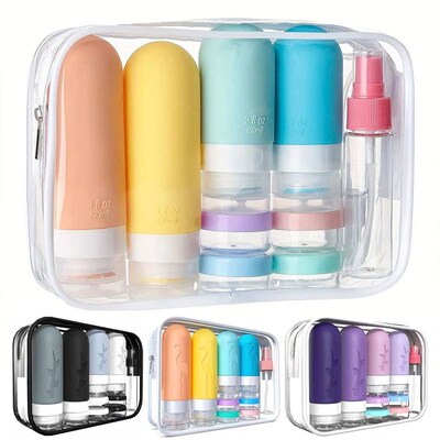 17PCS Leakproof Travel Bottles Set, Silicone Toiletry Contai