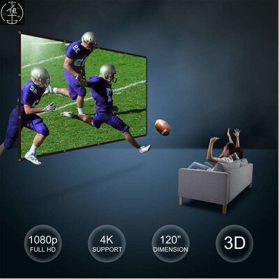 Projector Screen HD Anti-wrinkle Collapsible Portable Movie
