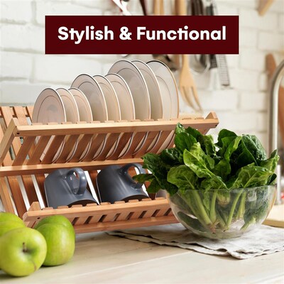 Foldable Dish Drying Rack Plate Holder Collapsible Drainer