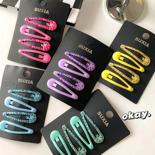 Cute Leopard Candy Color Hairpins Children Girls Kids Hair C