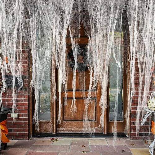 Black White Halloween Gauze Decoration Super-Size Mesh Cloth