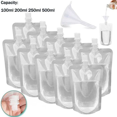 100ml-500ml Travel Drink Spout Pouches Transparent Plastic B