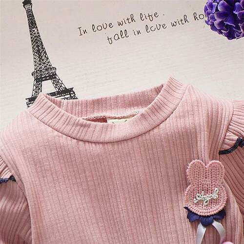 Girls Dress 2023 Autumn New Long Sleeve Texture Sense Rabbi