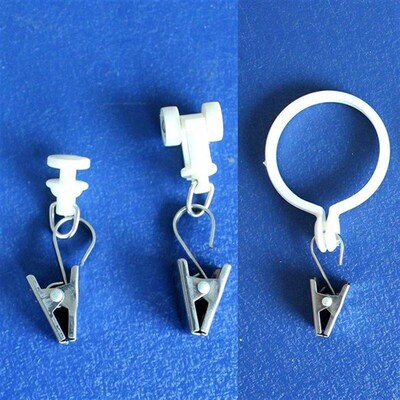 cloth curtains, iron clips, steel clips, use of hooks