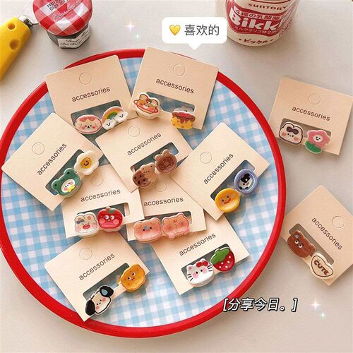 New Cute Cartoon Mini Small Grab Clip Acrylic Bangs Sweet Ha
