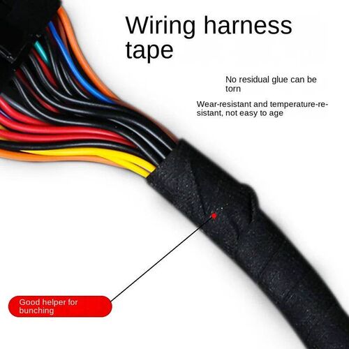 15m 30mm 25mm 19mm 15mm 9mm Black Velvet Wiring Bundle Flame