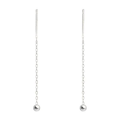 Stainless Steel Dangle Earring Geometric Ball Long Tassel Ch
