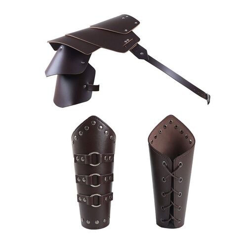 Medieval Retro Multi-Layered Leather Studded Shoulders Vikin