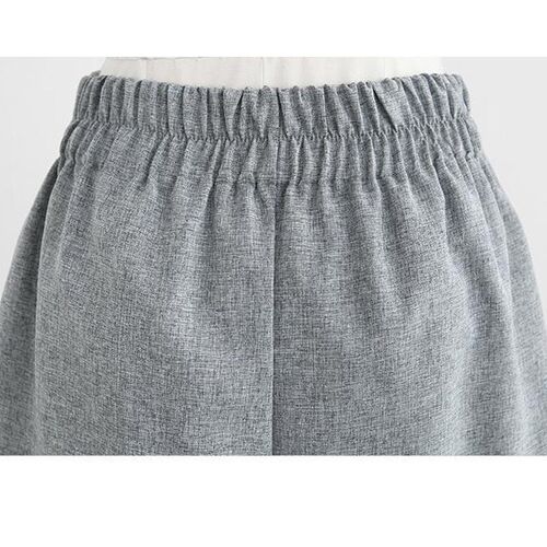 Women Suit Two Piece Set Cotton Linen Shirt Shorts Matching