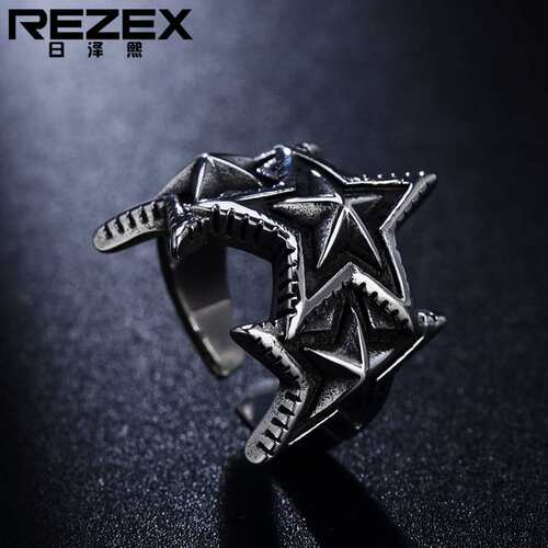 R0051-NK01 fashion retro old five-star open titanium steel r