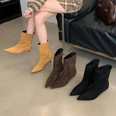 Eilyken Autumn Winter Pointed Toe Ankle  Boots Women Designe