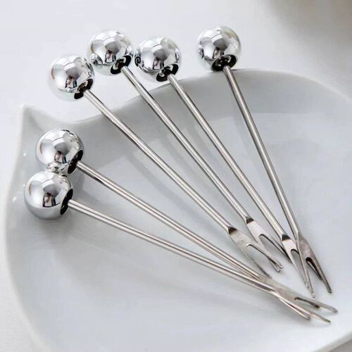 6pcs Stainless Steel Dessert Forks With Storage Jar Bear Fru