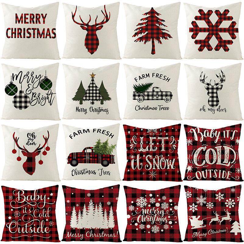 Christmas Decoration Cover 45*45cm Pillowcase Sofa Cushions图片