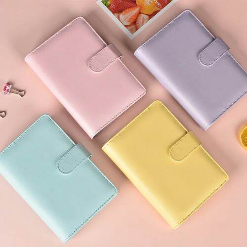 Macaron Color A5 A6 6 Ring Binder PU Clip-on Notebook